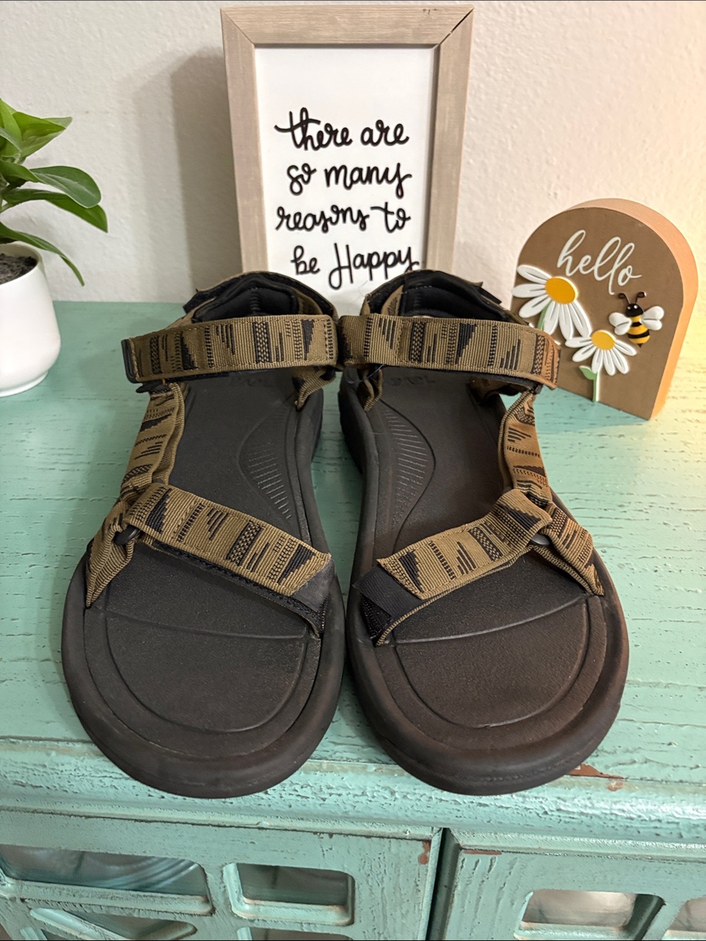 Teva Mens Brown & Black Adjustable Strap Sandals